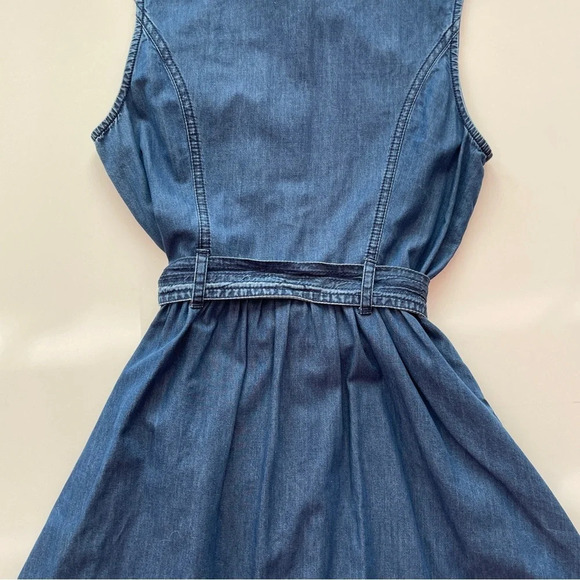 GUESS Chambray Blue Sleeveless Summer Mini Dress with Tie Size XS - Picture 9 of 11